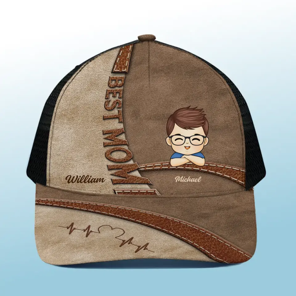 We Are Born Of Love - Family Personalized Custom Mesh-back Baseball Cap, Baseball Trucker Cap - Gift For Mom, Grandma - Image 3