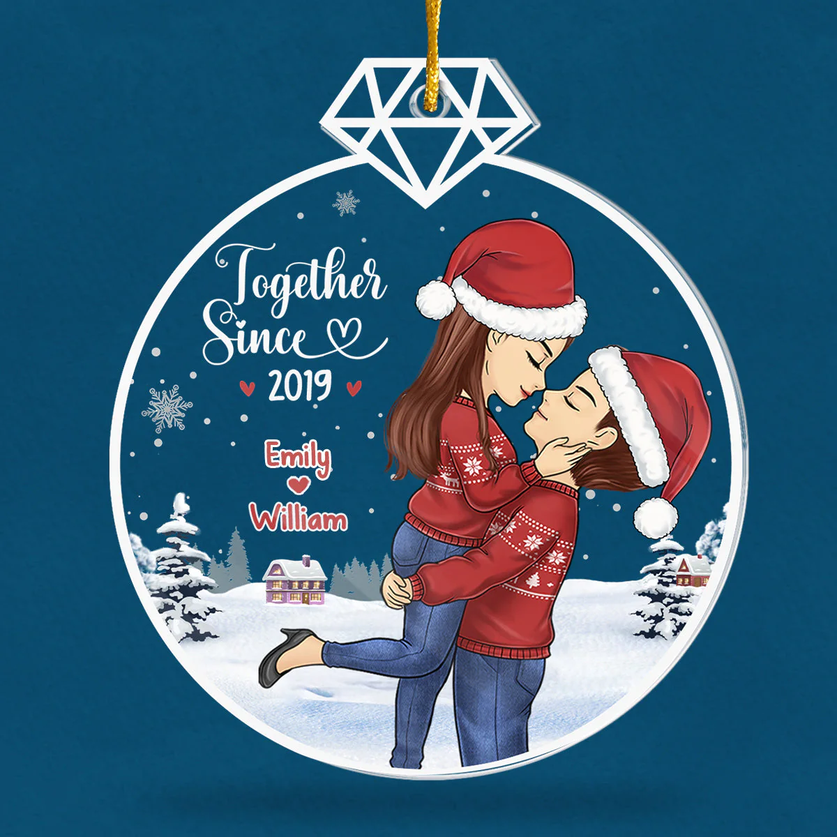 We Are Together - Couple Personalized Custom Ornament - Acrylic Custom Shaped - Christmas Gift For Husband Wife, Anniversary - Image 3