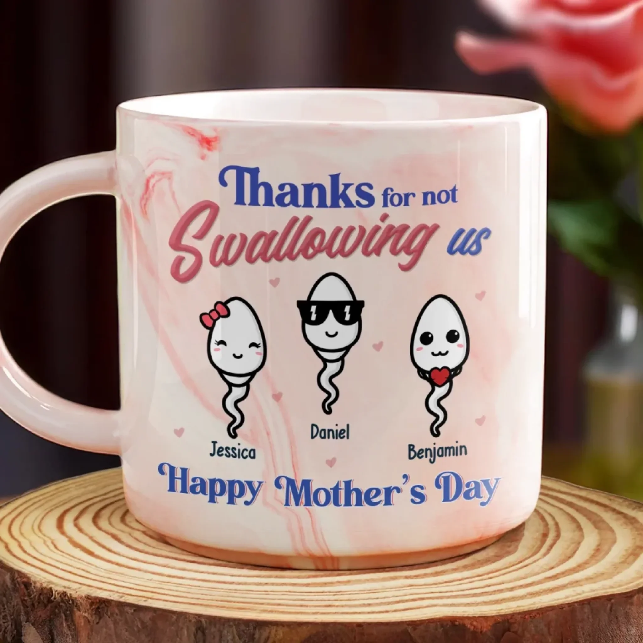 We Are Your Greatest Miracle - Family Personalized Custom Marble Mug - Mother's Day, Gift For Mom, Grandma - Image 3