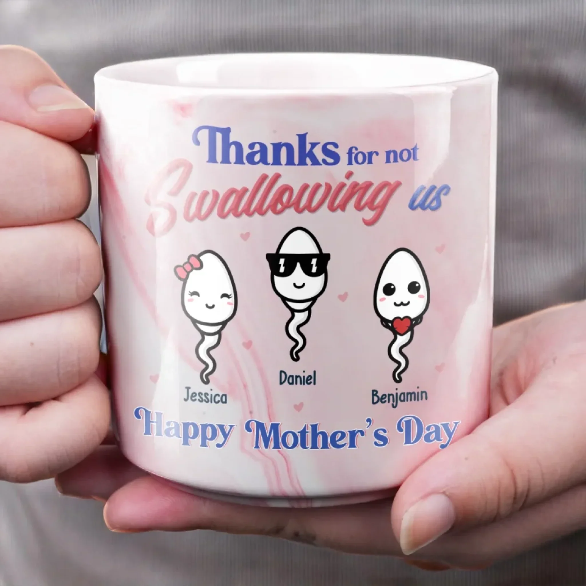 We Are Your Greatest Miracle - Family Personalized Custom Marble Mug - Mother's Day, Gift For Mom, Grandma - Image 4