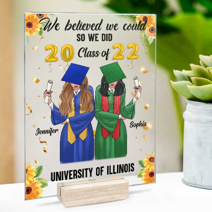 We Believed We Could So We Did - Personalized Acrylic Plaque - Image 4