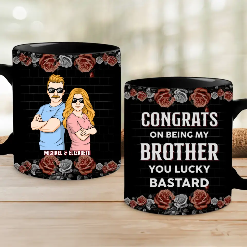 We Fight, But We Can't Live Without Each Other - Family Personalized Custom Black Mug - Gift For Family Members, Siblings, Brothers, Sisters - Image 2
