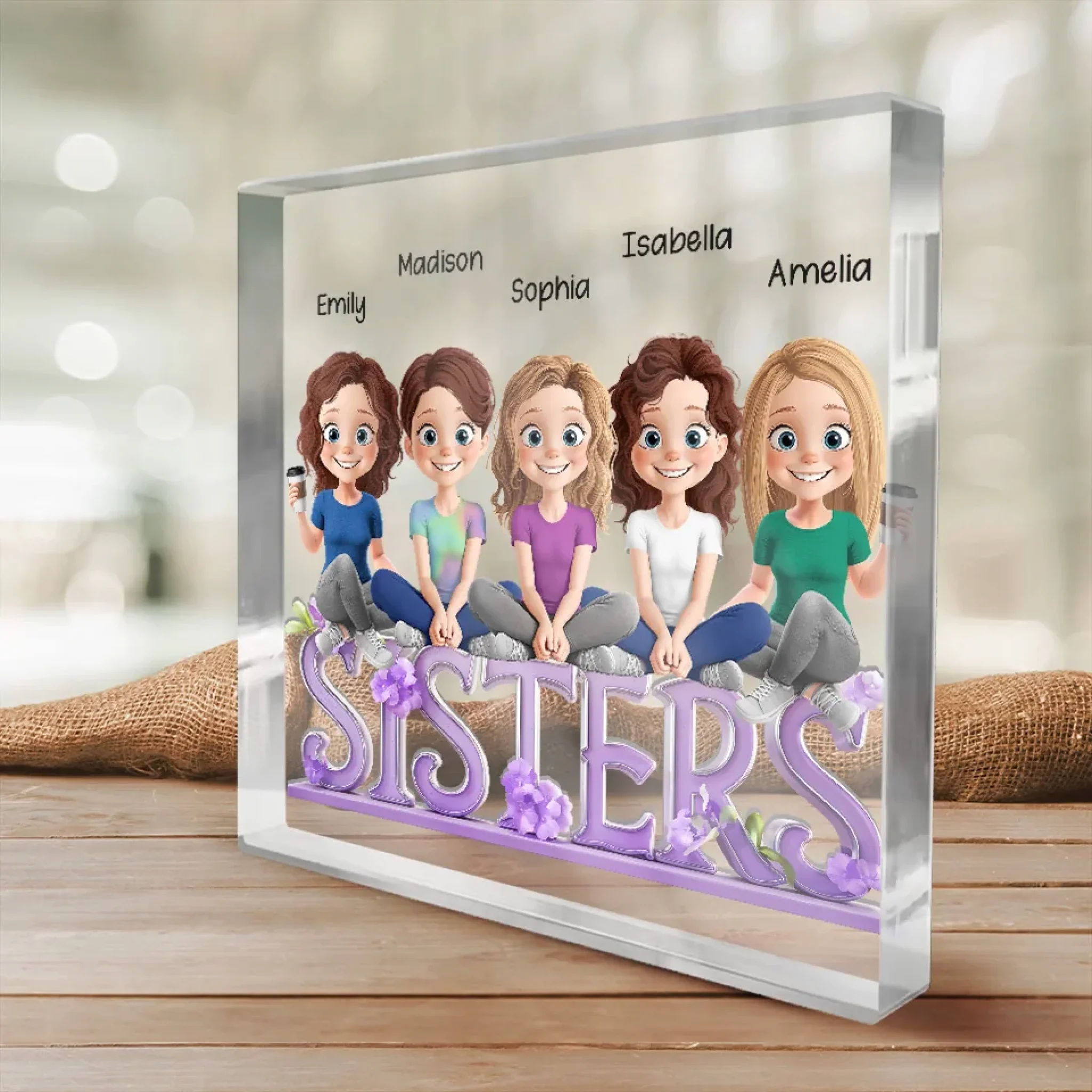 We Go Together Like Coffee And Donuts - Bestie Personalized Custom Square Shaped Acrylic Plaque - Gift For Best Friends, BFF, Sisters - Image 4