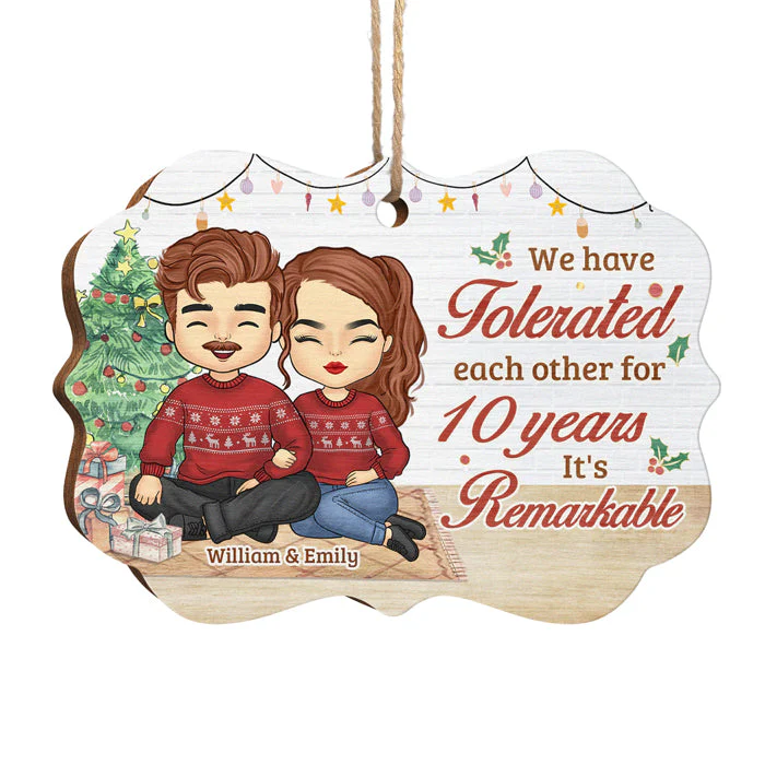 We Have Tolerated Each Other - Personalized Custom Benelux Shaped Wood Christmas Ornament - Gift For Couple, Husband Wife, Anniversary, Engagement, Wedding, Marriage Gift, Christmas Gift - Image 2