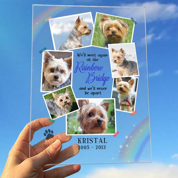 We’ll Meet Again At The Rainbow Bridge - Upload Image - Personalized Acrylic Plaque - Image 2