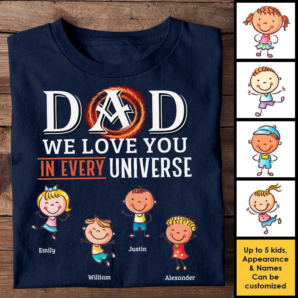 We Love You Endlessly - Personalized Unisex T-Shirt, Hoodie - Gift For Dad - Image 3