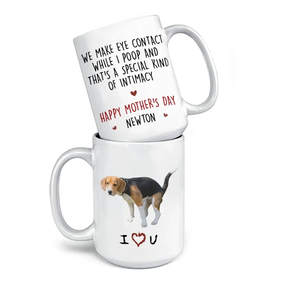 We Make Eye Contact - Dog & Cat Personalized Custom Mug - Mother's Day, Gift For Pet Owners, Pet Lovers - Image 4