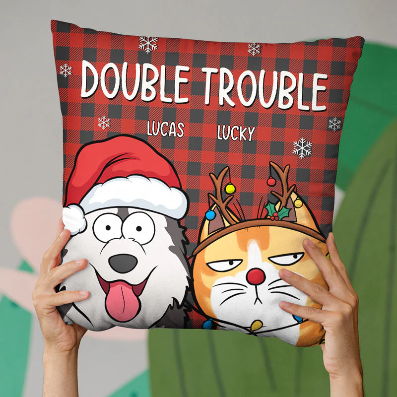 We Rule The House - Dog & Cat Personalized Custom Pillow - Christmas Gift For Pet Owners, Pet Lovers - Image 3