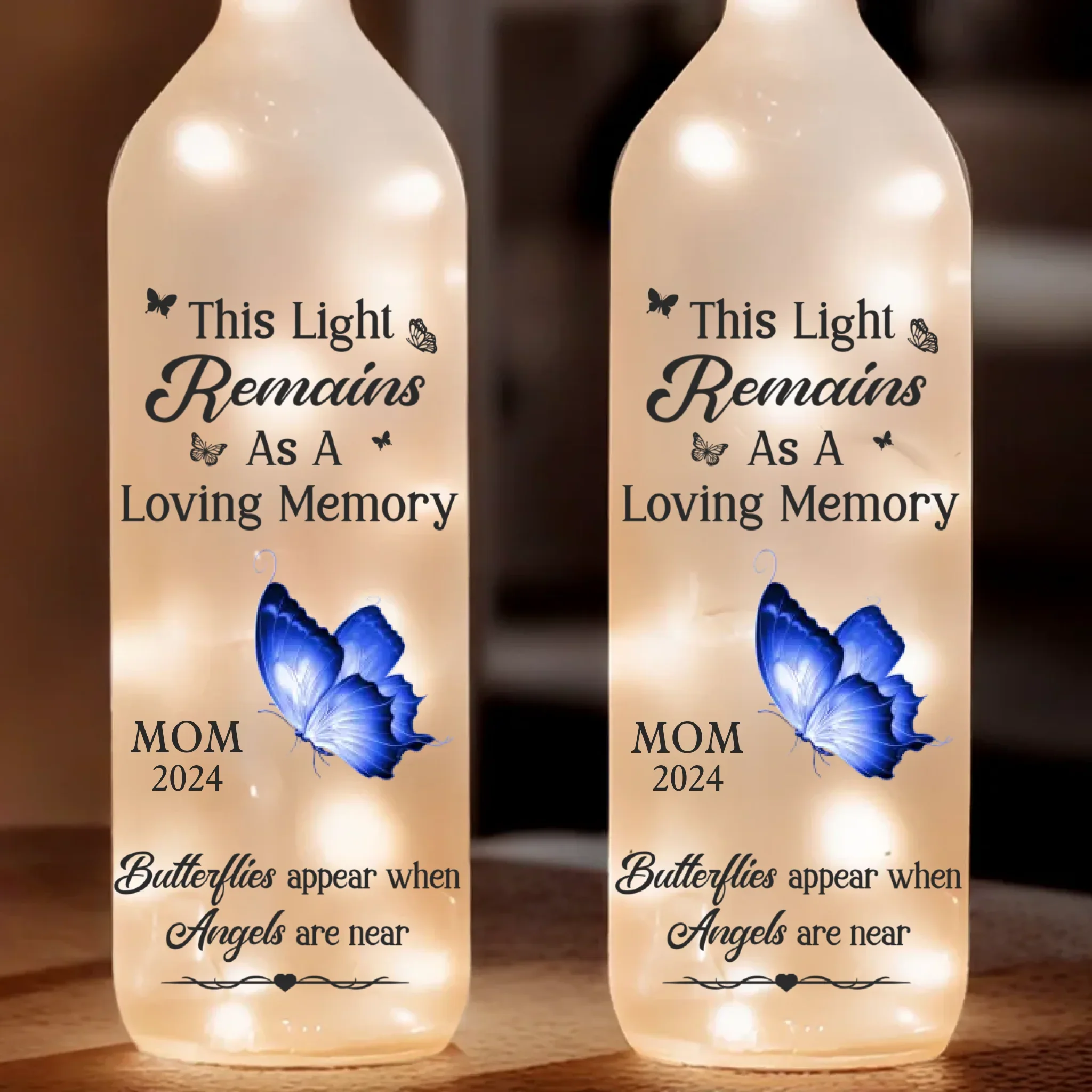 We Stand By Your Side Always - Memorial Personalized Custom Bottle Lamp - Sympathy Gift For Family Members - Image 2