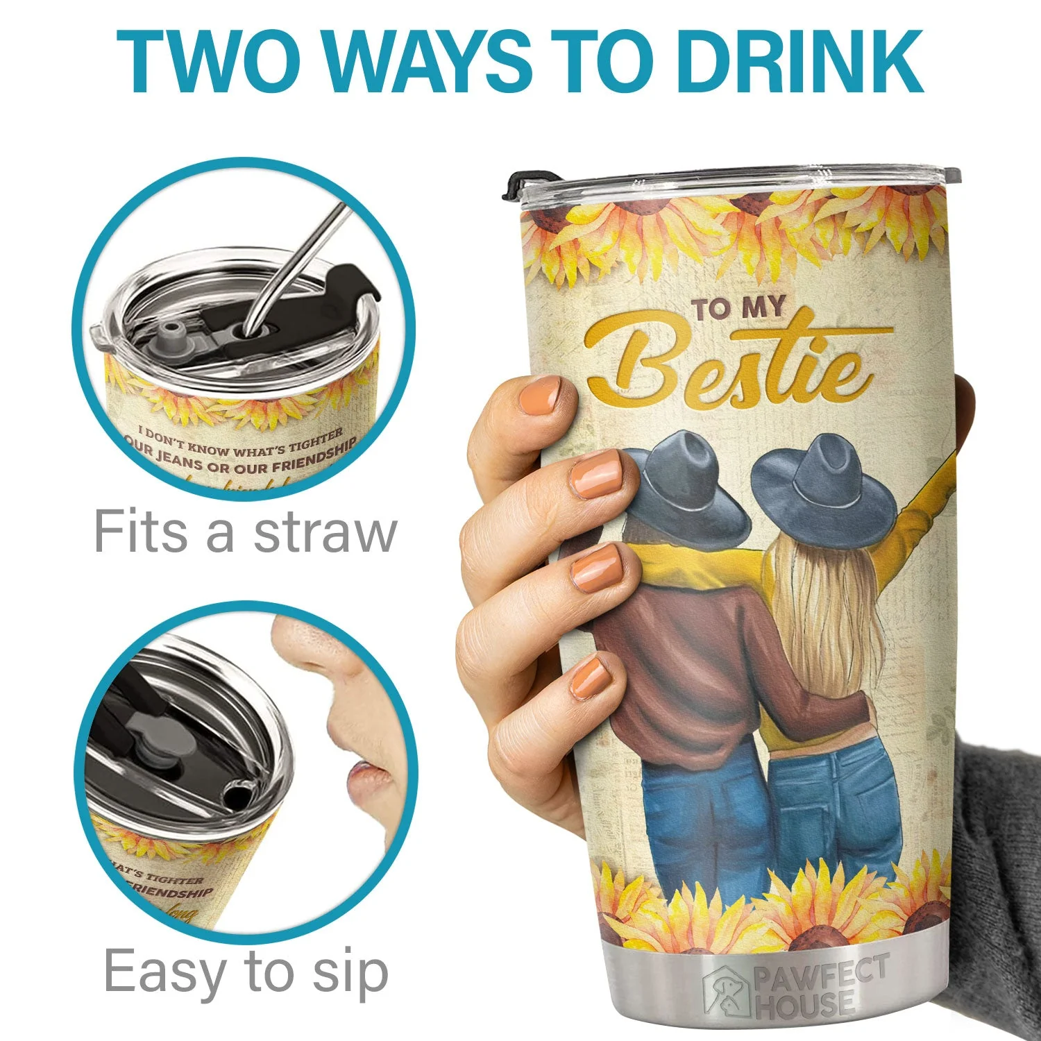 We’ve Been Friends For So Long Thank You For Standing By My Side - Tumbler - To My Bestie, Gift For Bestie, Best Friend, Sister, Birthday Gift For Bestie And Friend - Image 3