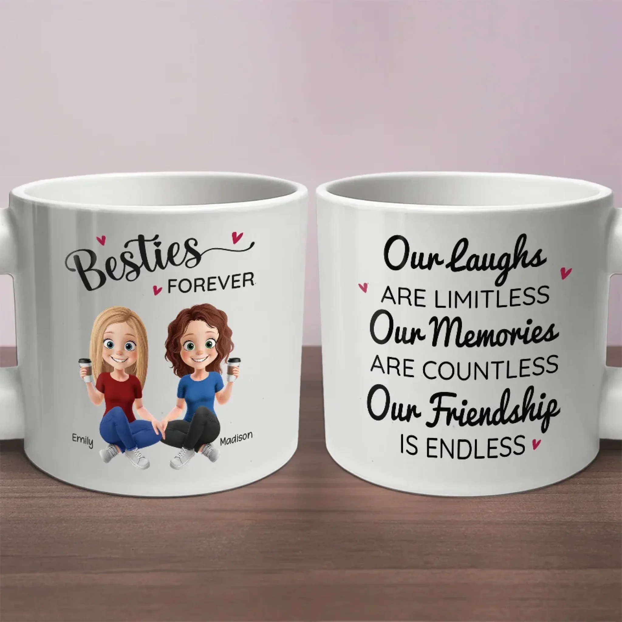 We Will Be Friends Until We're Old And Senile - Bestie Personalized Custom Chunky Mug - Gift For Best Friends, BFF, Sisters