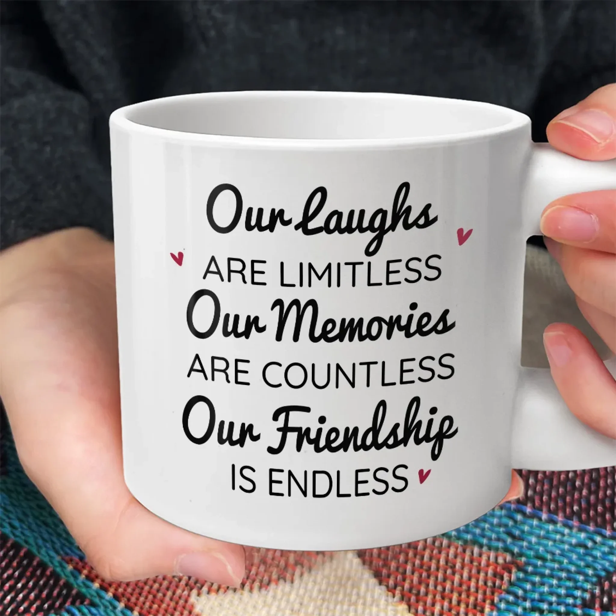 We Will Be Friends Until We're Old And Senile - Bestie Personalized Custom Chunky Mug - Gift For Best Friends, BFF, Sisters - Image 3
