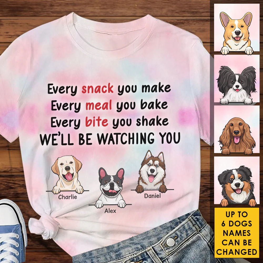 We Will Be Watching You - Gift For Dog Mom, Personalized Unisex All-Over Printed T-Shirt - Image 3