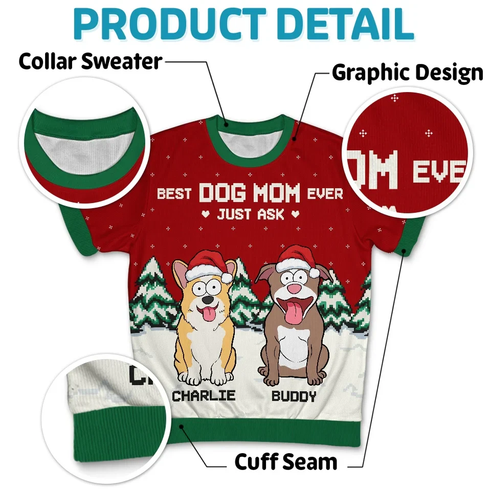 We Woof You A Hairy Christmas - Dog & Cat Personalized Custom All Over Print Adult Short Sleeve Sweater - Christmas Gift For Pet Owners, Pet Lovers - Image 4