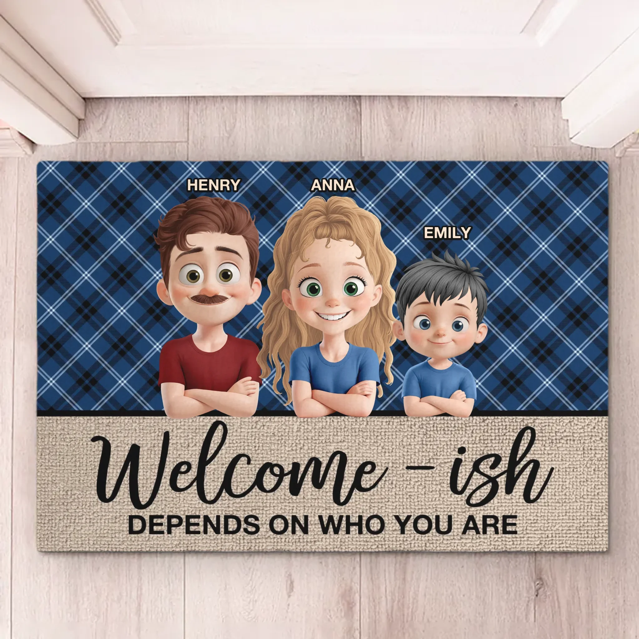 Welcome Maybe It Depends - Family Personalized Custom Home Decor Decorative Mat - House Warming Gift For Family Members - Image 5