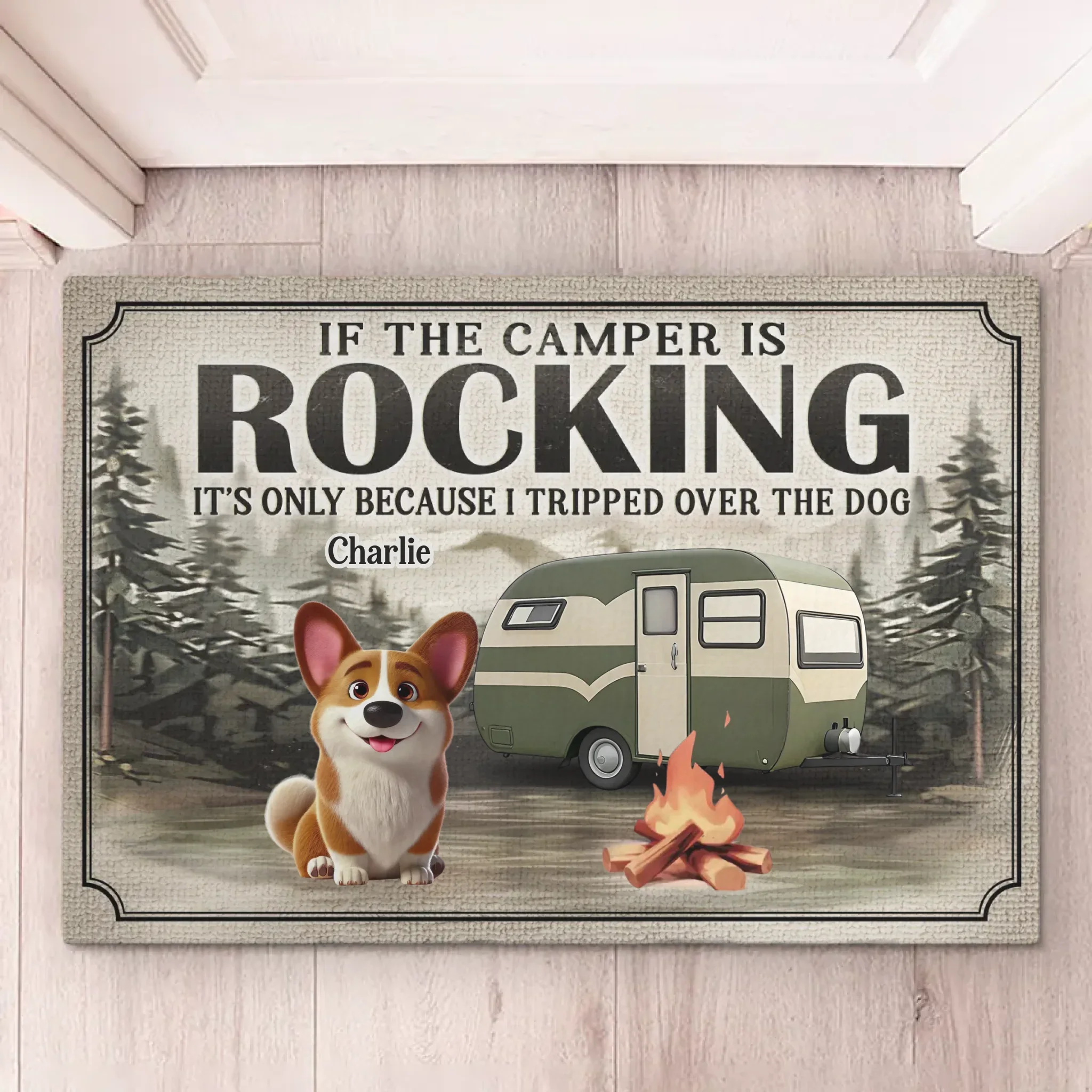 Welcome to Camp Pup Paradise - Dog Personalized Custom Home Decor Decorative Mat - House Warming Gift For Pet Owners, Pet Lovers - Image 2
