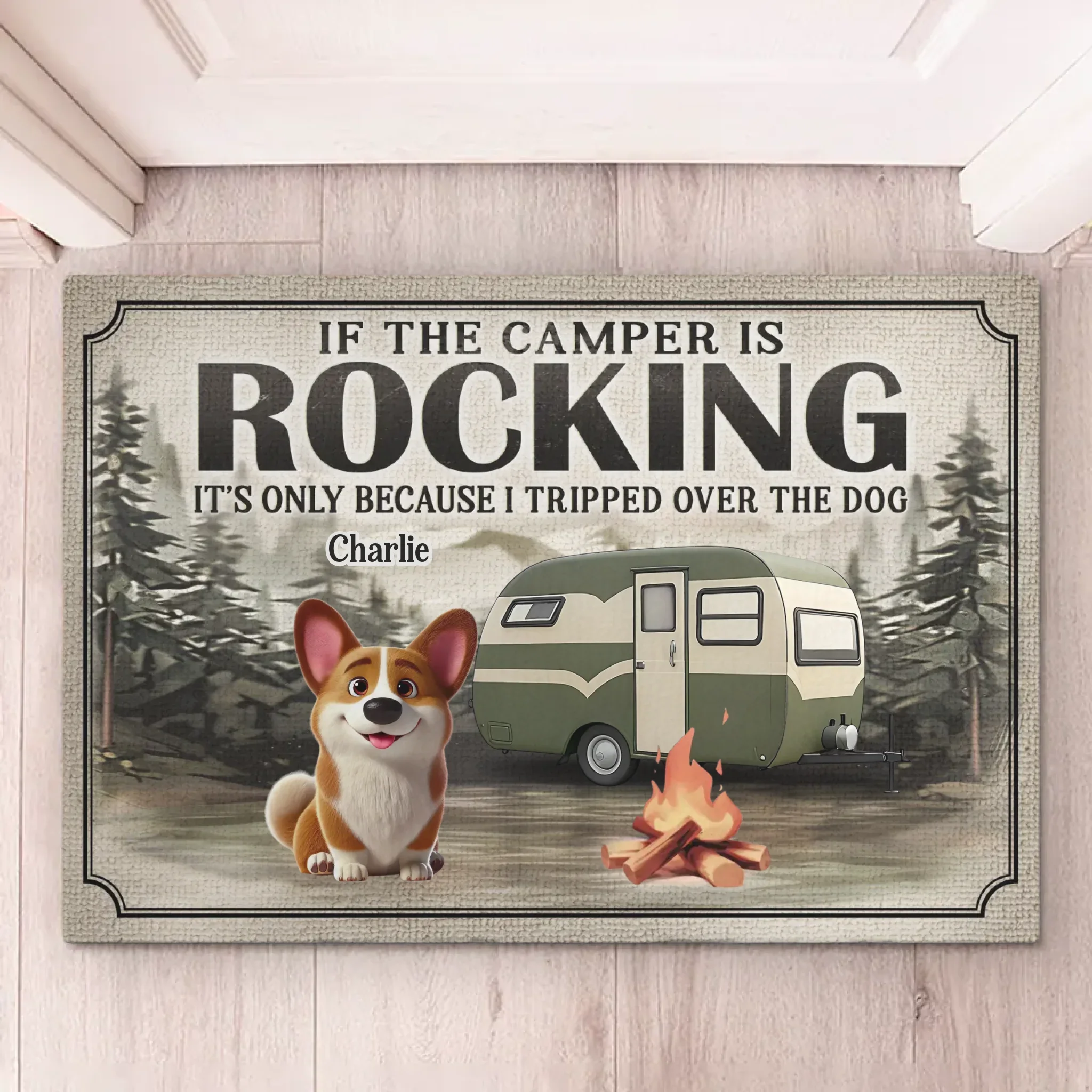 Welcome to Camp Pup Paradise - Dog Personalized Custom Home Decor Decorative Mat - House Warming Gift For Pet Owners, Pet Lovers - Image 5