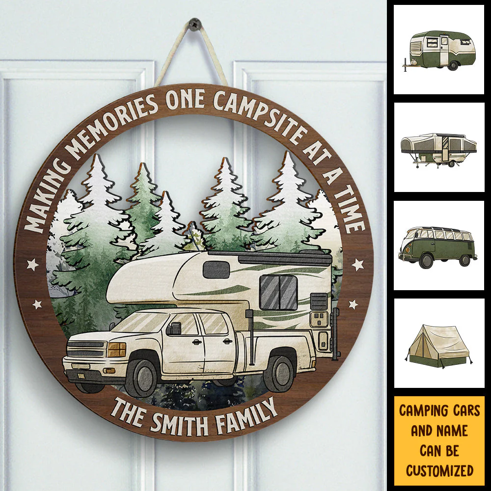 Welcome To Our Campsite, The Best Memories Are Made Camping - Personalized Door Sign - Image 3
