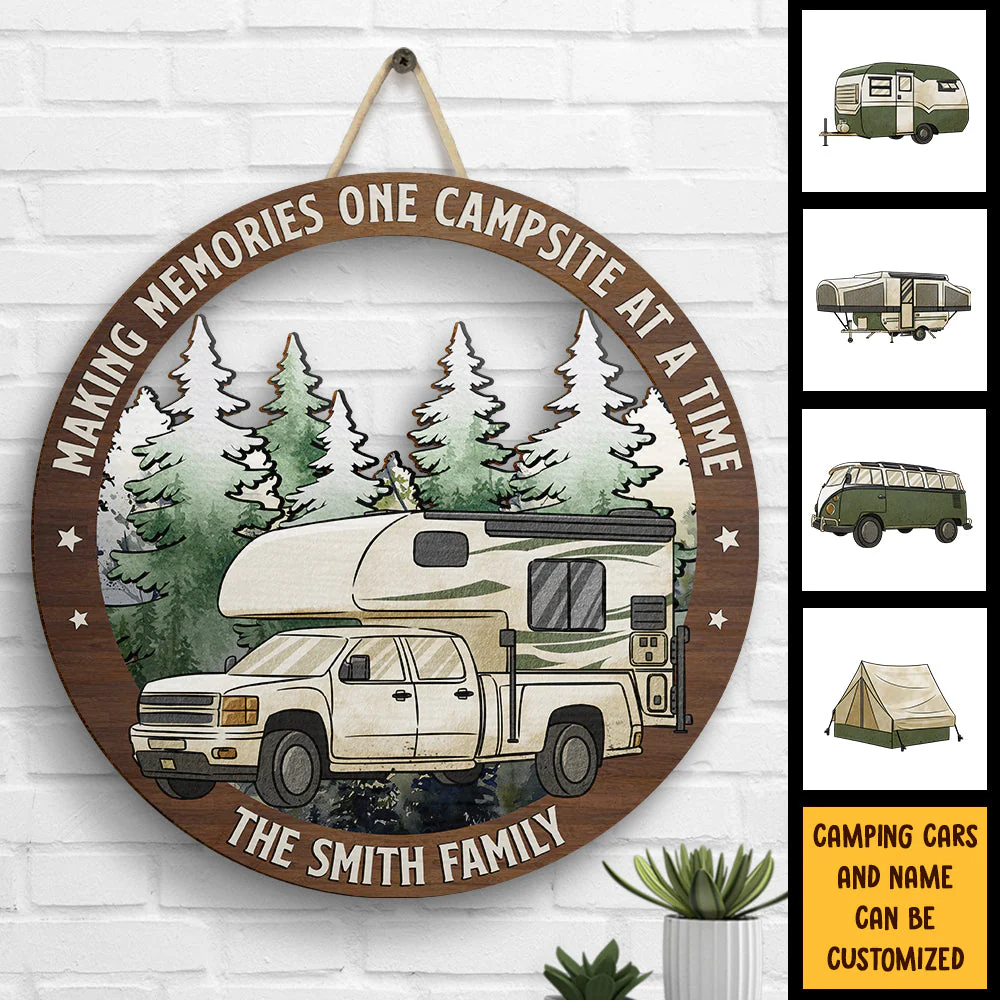 Welcome To Our Campsite, The Best Memories Are Made Camping - Personalized Door Sign - Image 4