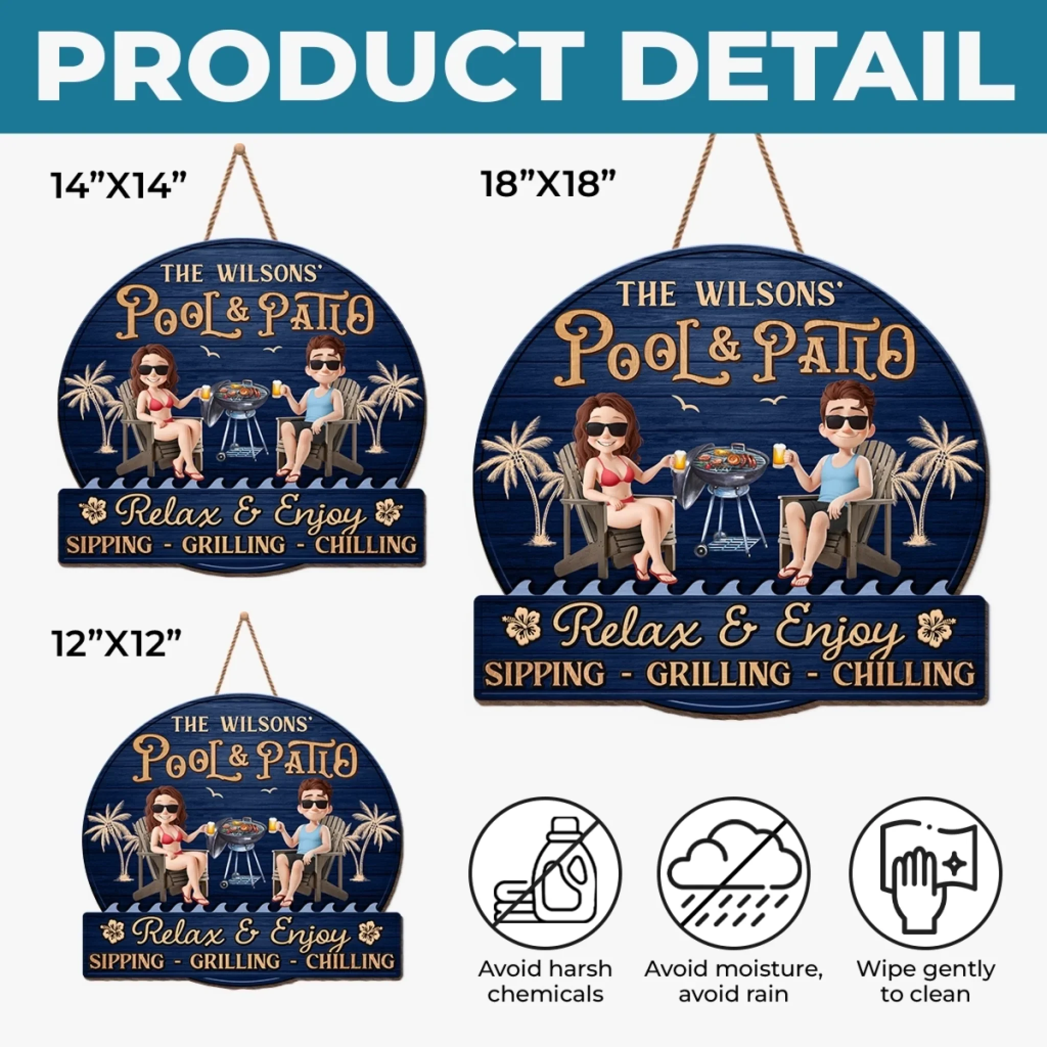 Custom Home Decor Wood Sign - Personalized Anniversary Wedding Gifts For Husband And Wife, Him And Her - Welcome To Our Happy Place - Image 9