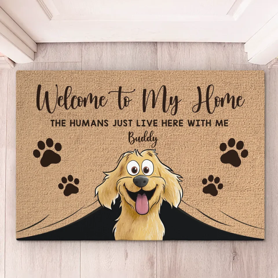 Welcome To Our Home, Beware Of Dog Kisses And Wagging Tails - Dog Personalized Custom Home Decor Decorative Mat - House Warming Gift For Pet Owners, Pet Lovers - Image 2