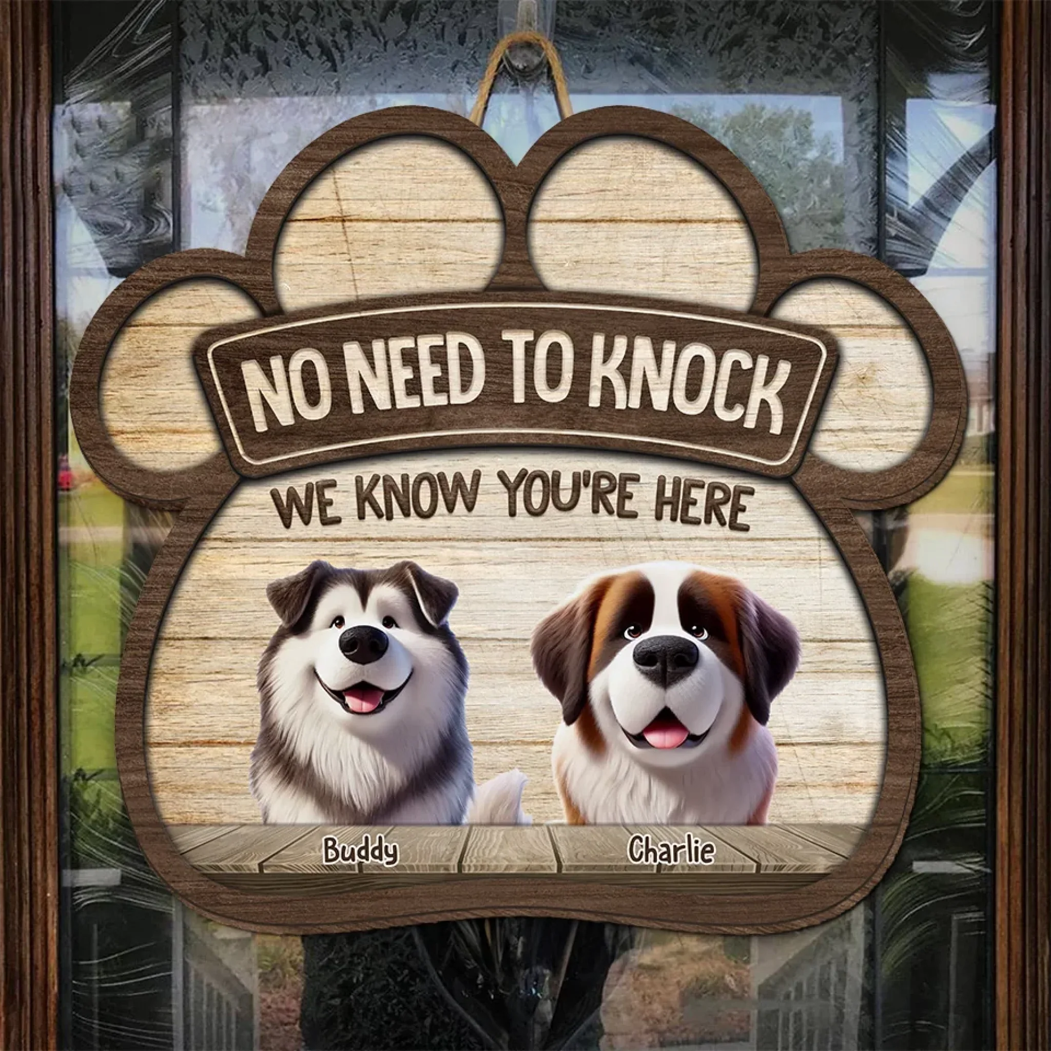 Welcome To Our Home - Dog Personalized Custom Home Decor Wood Sign - House Warming Gift For Pet Owners, Pet Lovers - Image 4