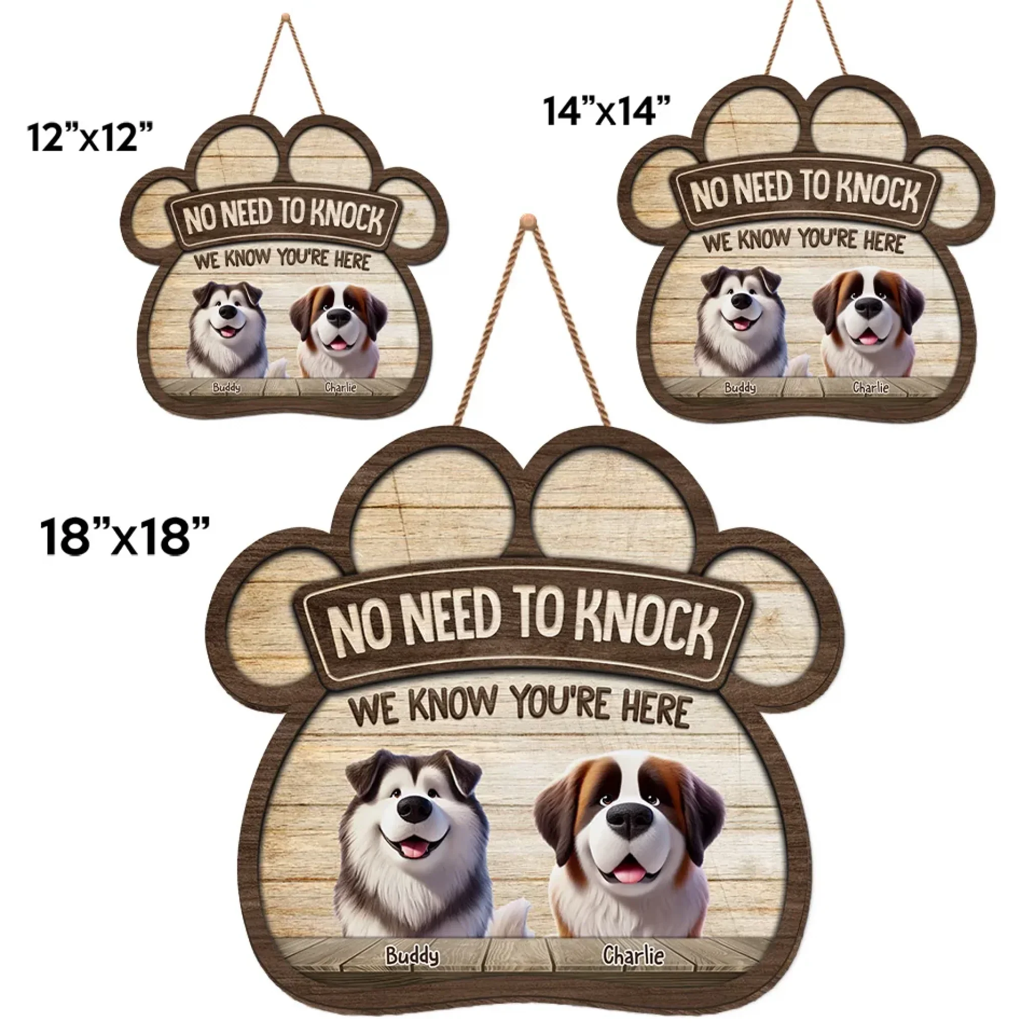 Welcome To Our Home - Dog Personalized Custom Home Decor Wood Sign - House Warming Gift For Pet Owners, Pet Lovers - Image 5