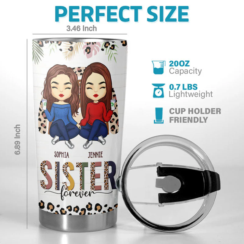 We'll Be Friends Till We're Old And Senile - Bestie Personalized Custom Tumbler - Christmas Gift For Best Friends, BFF, Sisters - Image 2