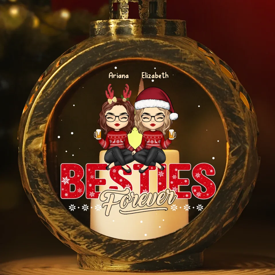 We’re A Vibe - Bestie Personalized Custom Candlelight Lantern Ornament - Christmas Gift For Best Friends, BFF, Sisters - Image 2