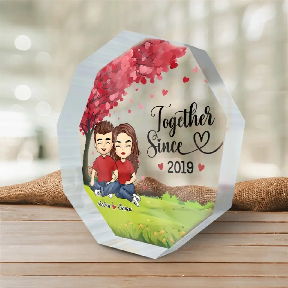 We’re Definitely Two Of A Kind - Couple Personalized Custom Nonagon Shaped Acrylic Plaque - Gift For Husband Wife, Anniversary - Image 4