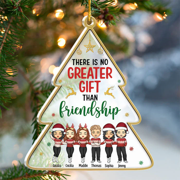We're More Than Friends - Personalized Custom Christmas Tree Shaped Acrylic Christmas Ornament - Gift For Bestie, Best Friend, Sister, Birthday Gift For Bestie And Friend, Christmas Gift - Image 3