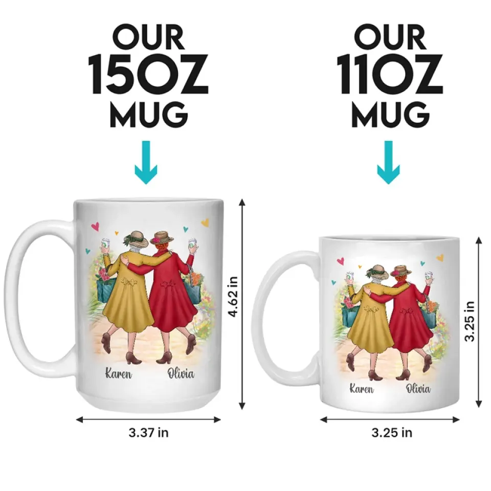 We're Old And Bonkers - Bestie Personalized Custom Mug - Gift For Best Friends, BFF, Sisters - Image 5
