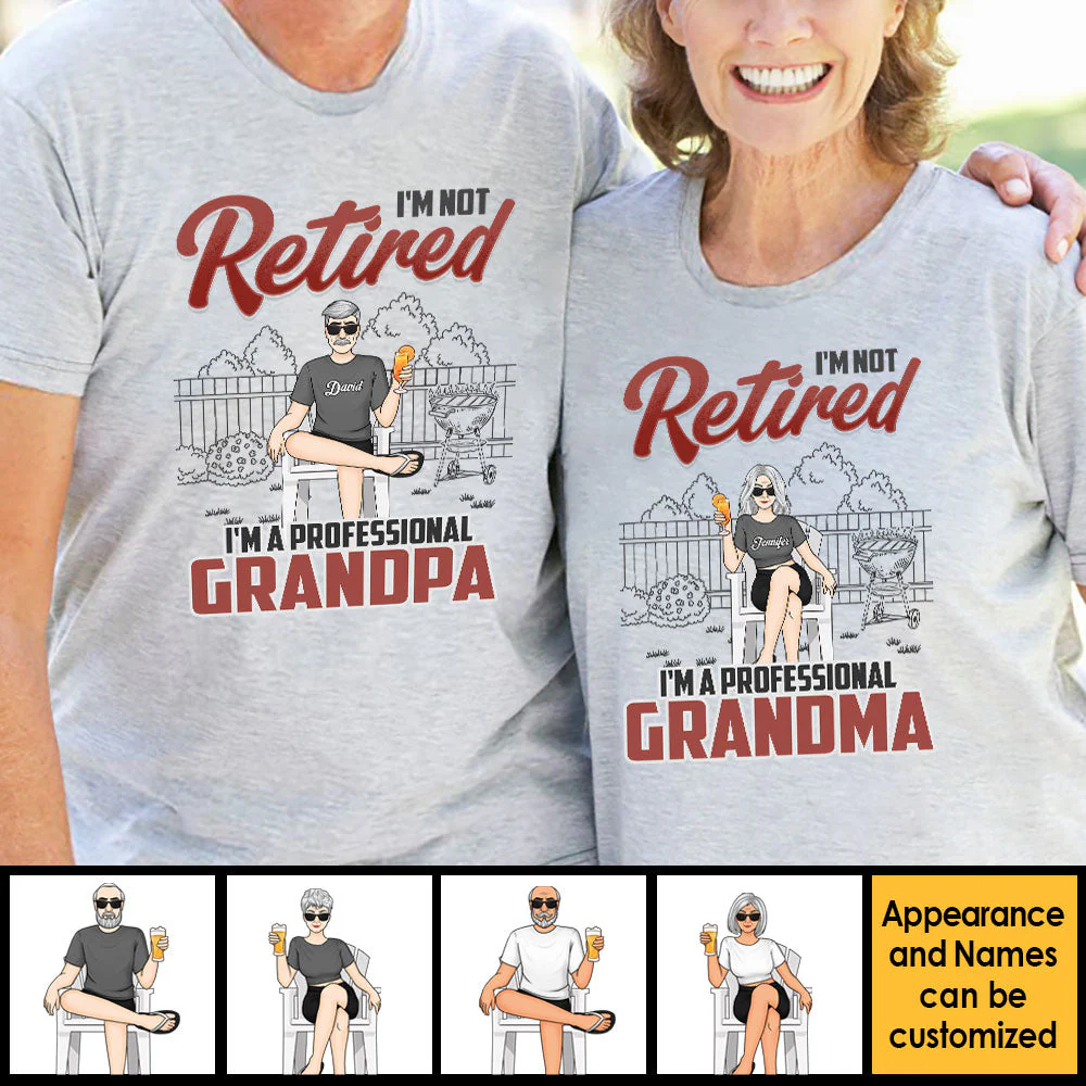 We're Professional Grandparents - Personalized Matching Couple T-Shirt - Gift For Couple, Husband Wife, Grandparents - Image 5