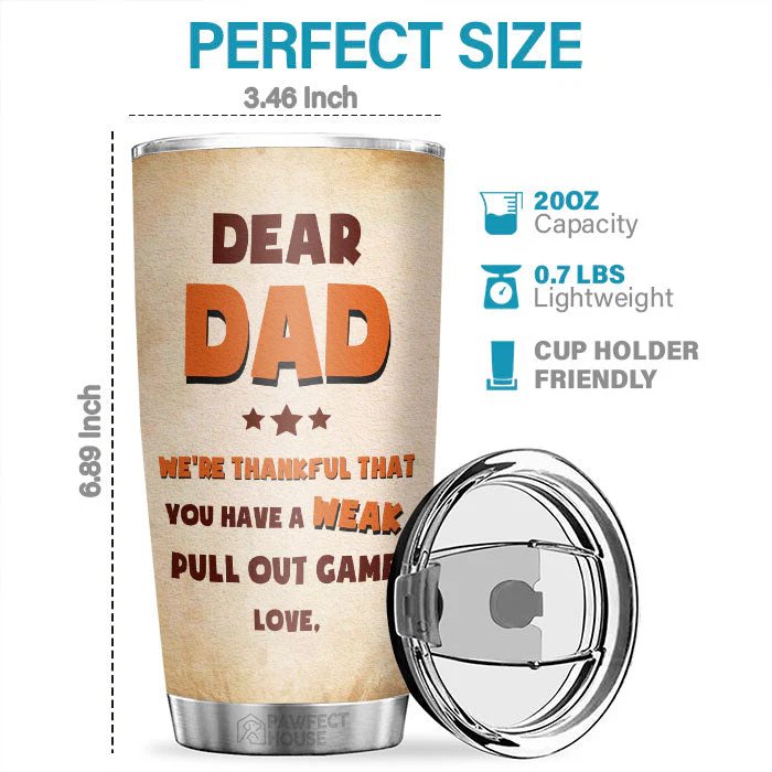 We're Thankful That You Have A Week Pull Out Game - Personalized Tumbler - Gift For Dad - Image 2