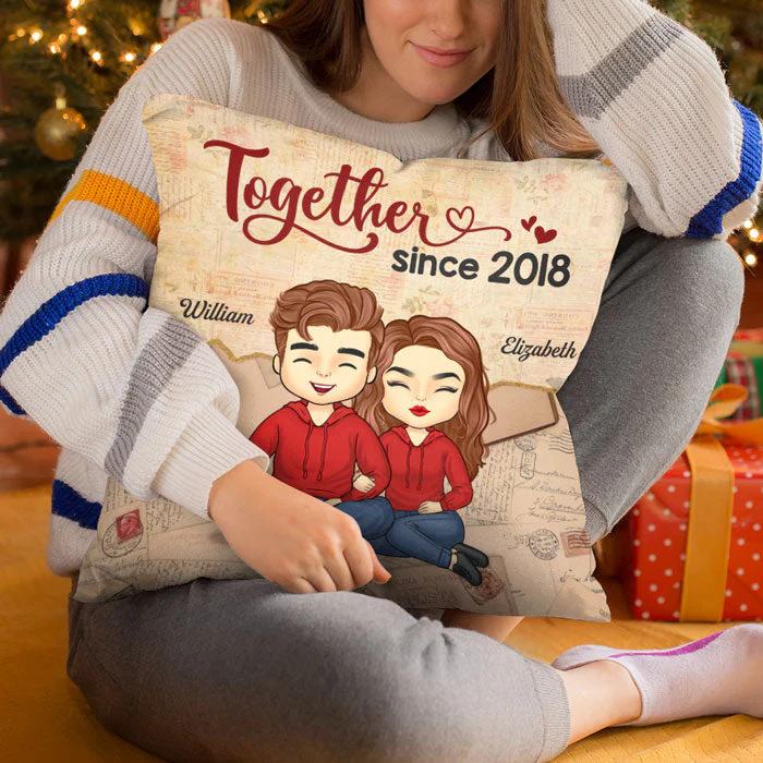 We're Together Since - Couple Personalized Custom Pillow - Gift For Husband Wife, Anniversary - Image 4
