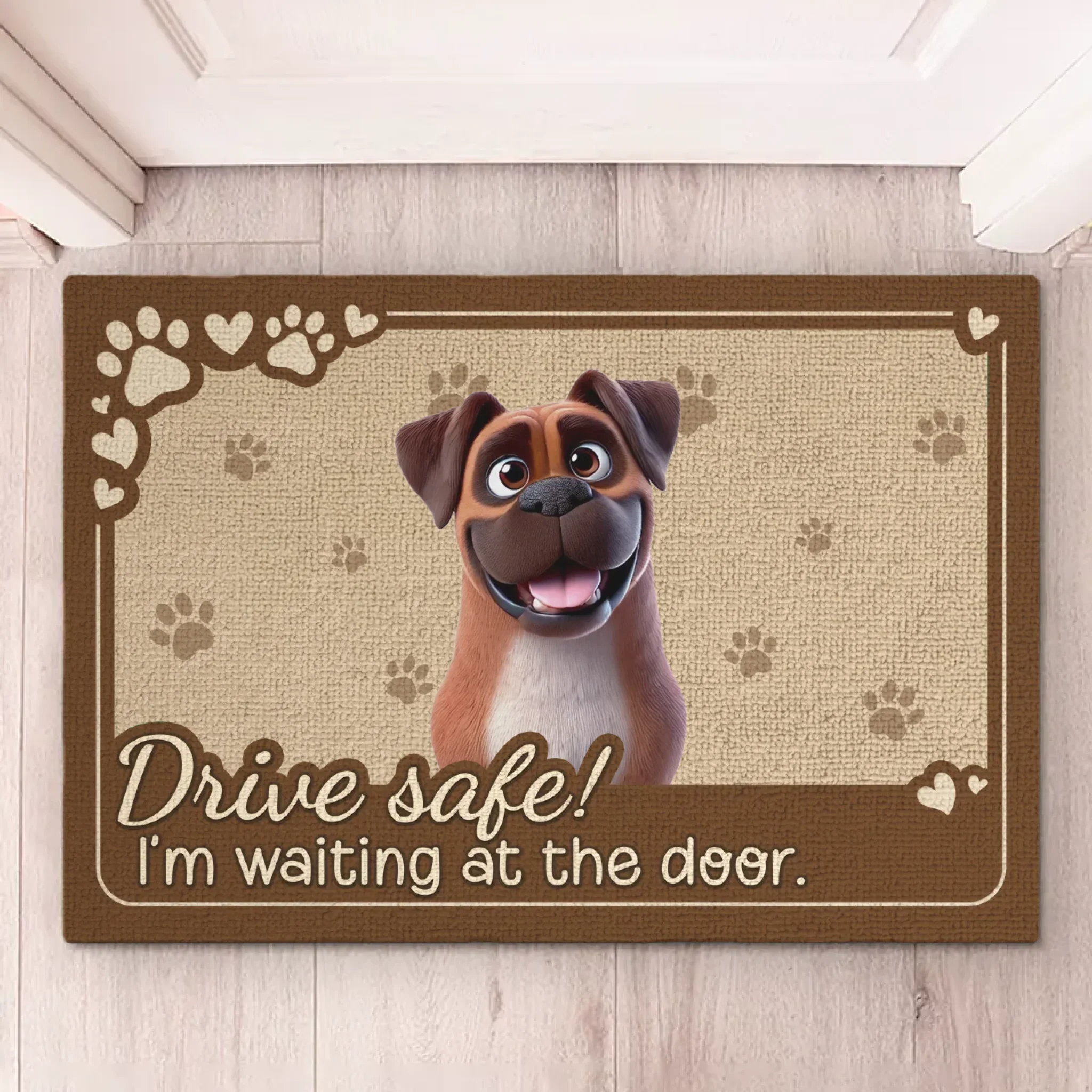 We're Waiting At The Front Door - Dog Personalized Custom Home Decor Decorative Mat - House Warming Gift For Pet Owners, Pet Lovers - Image 5