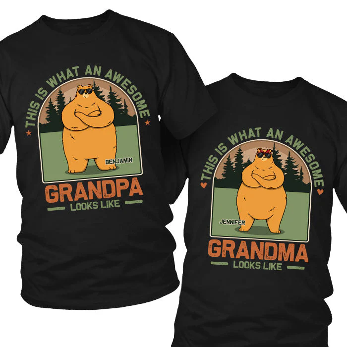 What Awesome Grandparents Look Like - Personalized Matching Couple T-Shirt - Gift For Couple, Husband Wife, Grandparents - Image 2