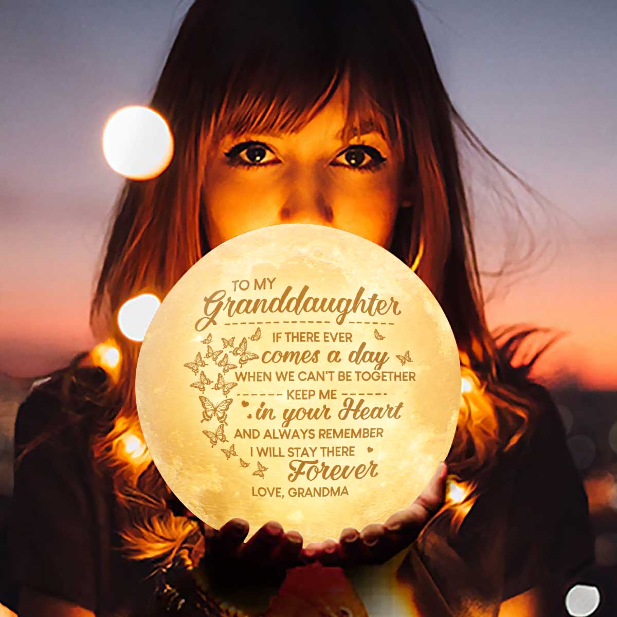 When We Can't Be Together - Moon Lamp - To My Granddaughter, Gift For Granddaughter, Granddaughter Gift From Grandma, Birthday Gift For Granddaughter, Christmas Gift - Image 3