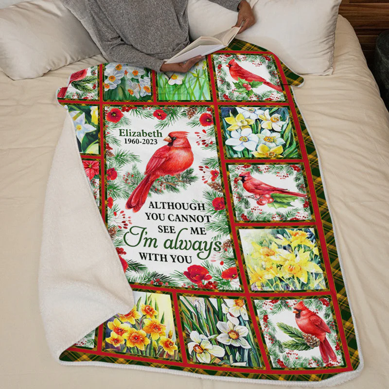 Whenever You See A Cardinal - Memorial Personalized Custom Blanket - Christmas Gift, Sympathy Gift For Family Members - Image 4