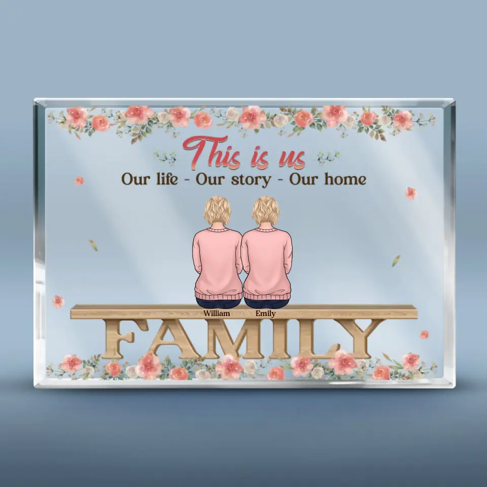 Where Life Begins And Love Never Ends - Family Personalized Custom Rectangle Shaped Acrylic Plaque - Gift For Family Members - Image 2