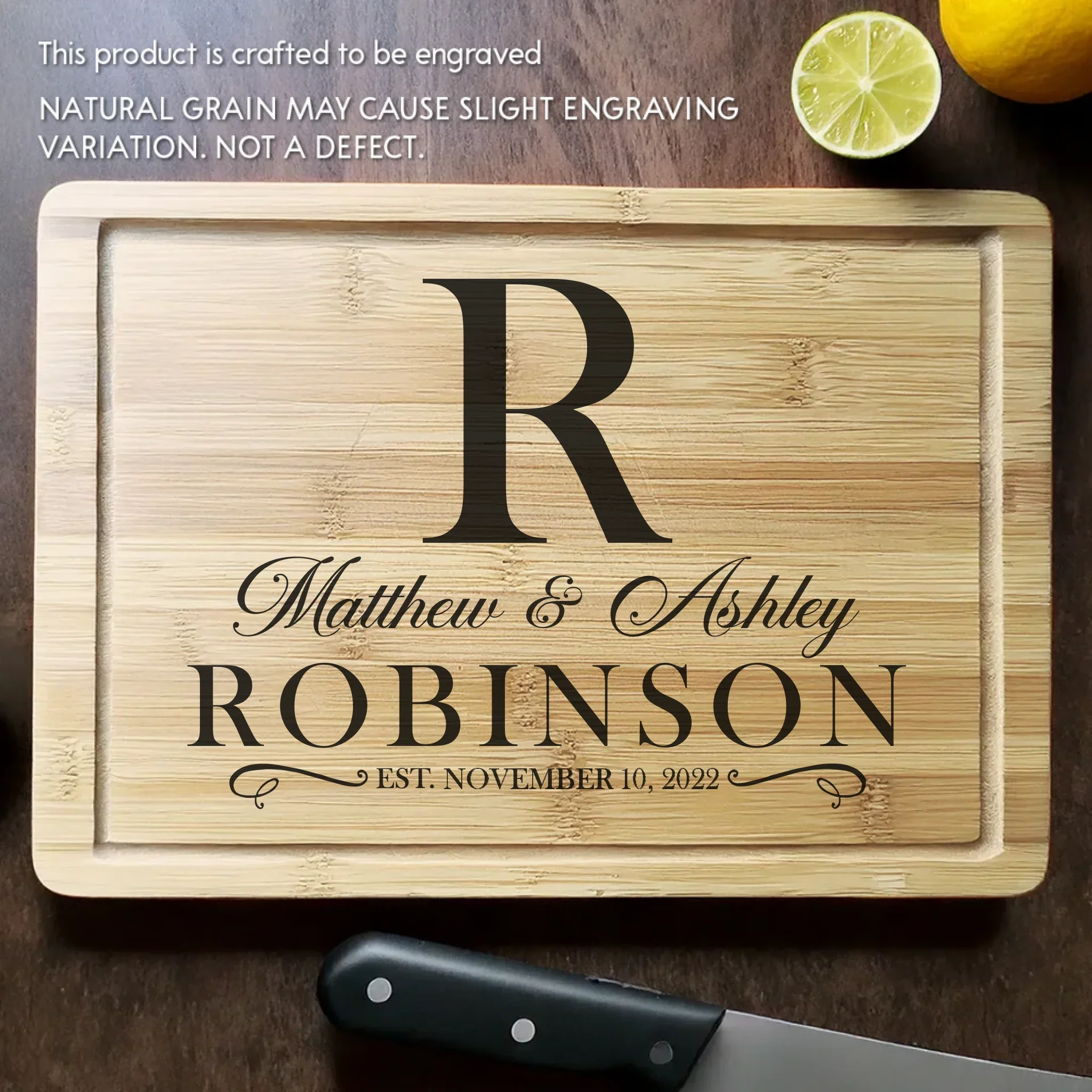 Where Love Always Grows - Couple Personalized Custom Engraved Wooden Cutting Board - Gift For Husband Wife, Anniversary - Image 2