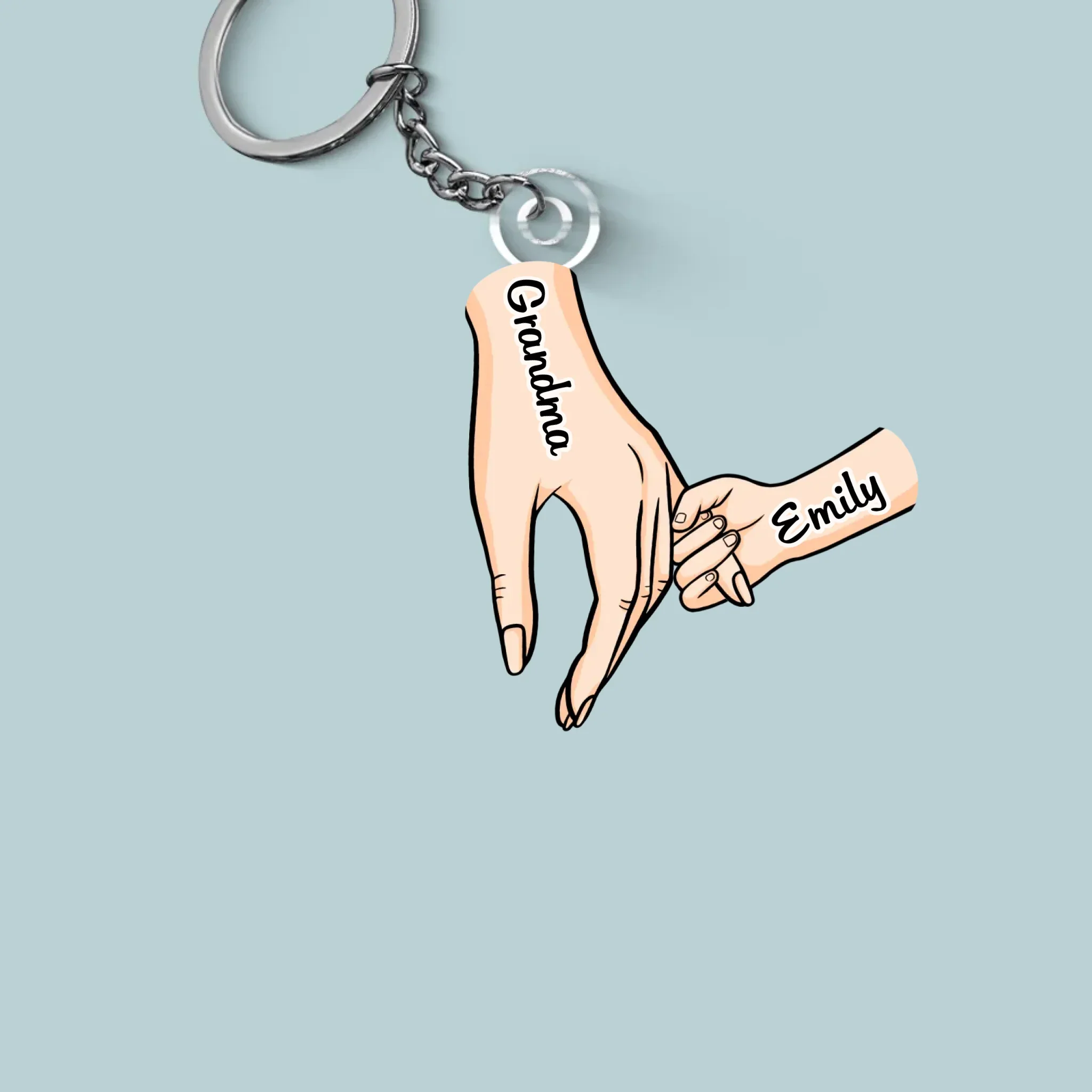 Where Love Grows - Family Personalized Custom Shaped Acrylic Keychain - Gift For Mom, Grandma - Image 2