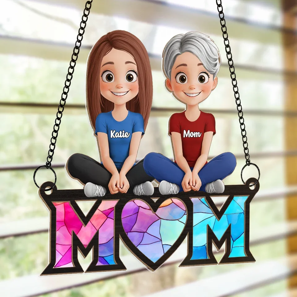 Where Mom Sits, Love Gathers - Family Personalized Window Hanging Suncatcher Ornament - Gift For Mom, Grandma - Image 4
