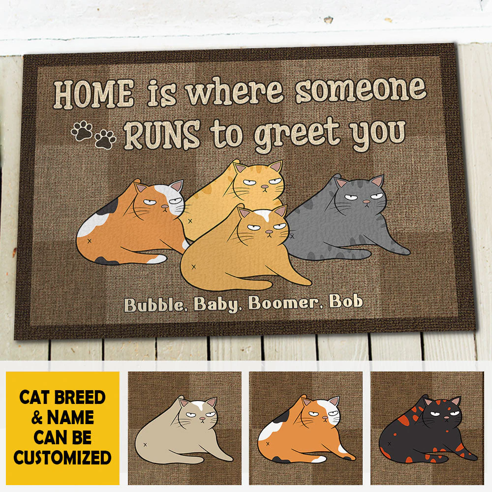 Where Someone Runs To Greet You - Personalized Decorative Mat - Gift For Pet Lovers - Image 4