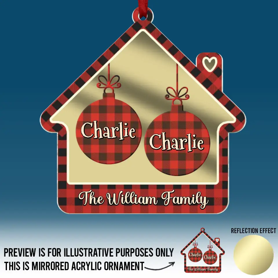 Where There Is Family, There Is Home - Family Personalized Custom Mirrored Acrylic Ornament - Christmas Gift For Family Members - Image 2