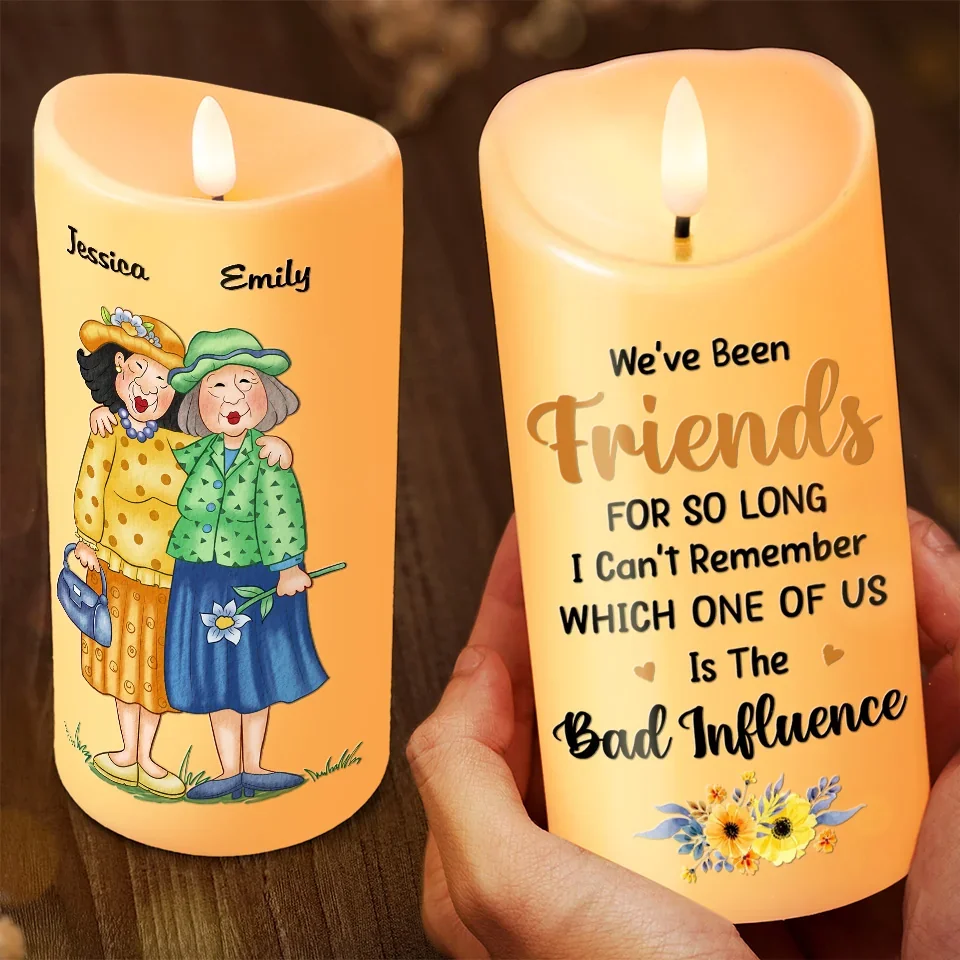 Wherever We Go, We Go Together - Bestie Personalized Custom LED Candle - Christmas Gift For Best Friends, BFF, Sisters - Image 3
