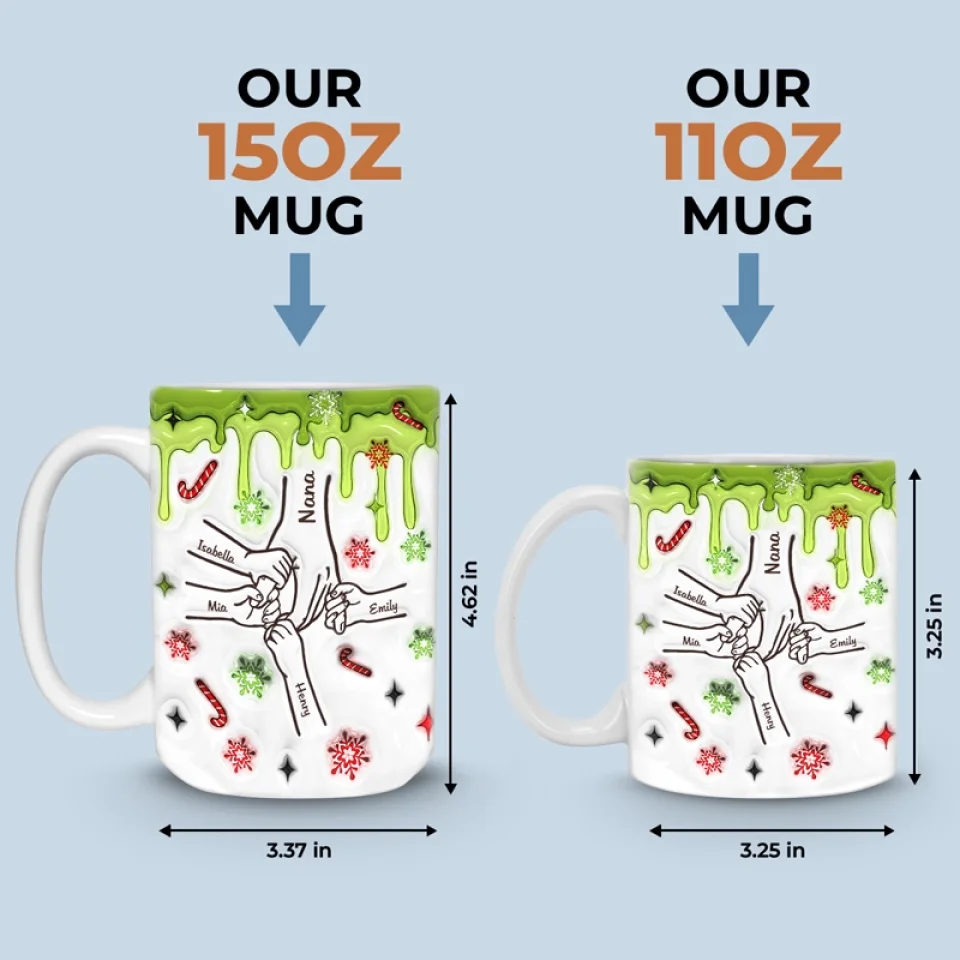 Who Needs Santa When I've Got Grandma - Family Personalized Custom 3D Inflated Effect Printed Mug - Christmas Gift For Gift For Mom, Grandma - Image 5