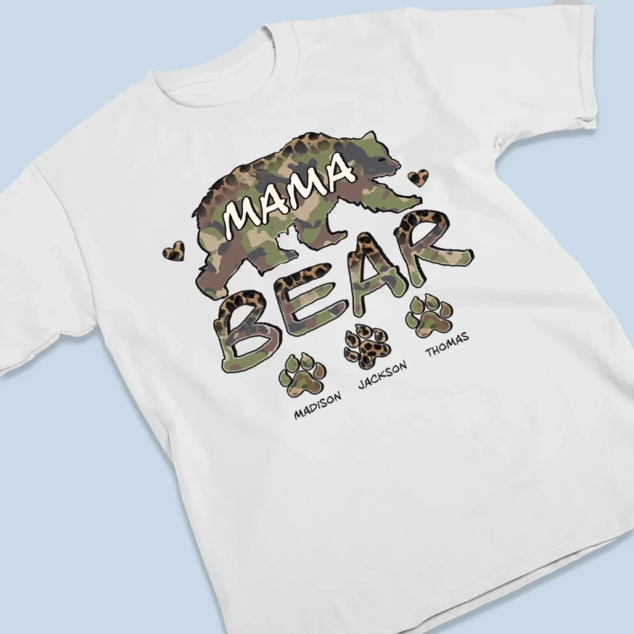 Wild, Strong, And Mama Bear Tough -  Family Personalized Custom Unisex T-shirt, Premium T-shirt, Hoodie - Mother's Day, Gift For Mom, Grandma - Image 3