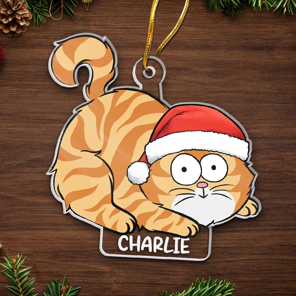Wishing You A Very Meowy Christmas - Cat Personalized Custom Ornament - Acrylic Custom Shaped - Christmas Gift For Pet Owners, Pet Lovers - Image 5
