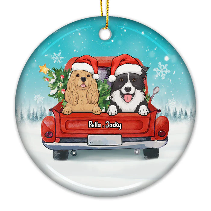 Wishing You Loads Of Holiday Cheer - Personalized Custom Round Shaped Ceramic Christmas Ornament - Gift For Pet Lovers, Christmas Gift - Image 3